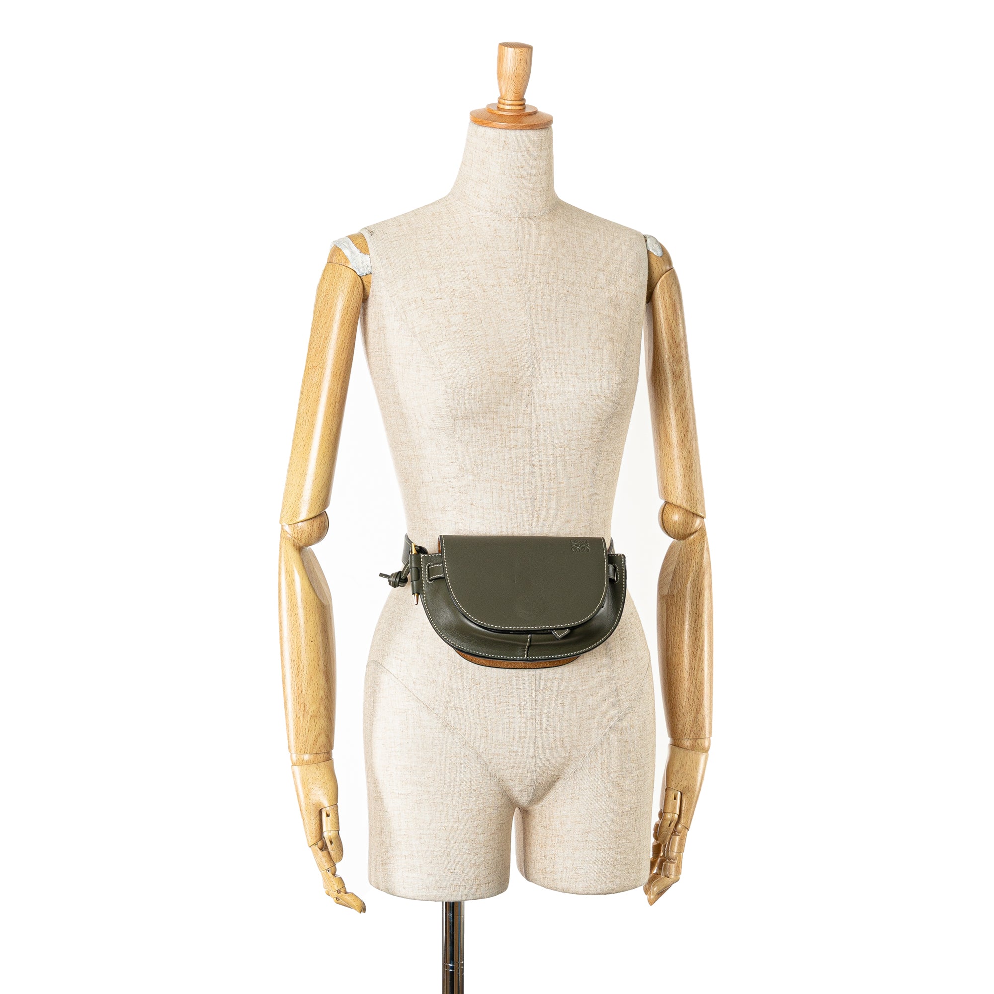 LOEWE | Pre-Owned Mini Leather Gate Belt Bag | Green
