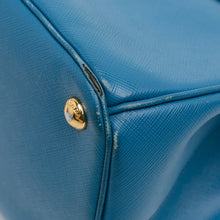 Prada | Pre-Owned Medium Saffiano Lux Galleria Double Zip Satchel | Blue
