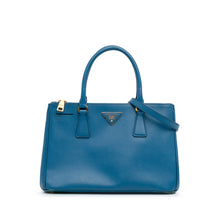 Prada | Pre-Owned Medium Saffiano Lux Galleria Double Zip Satchel | Blue