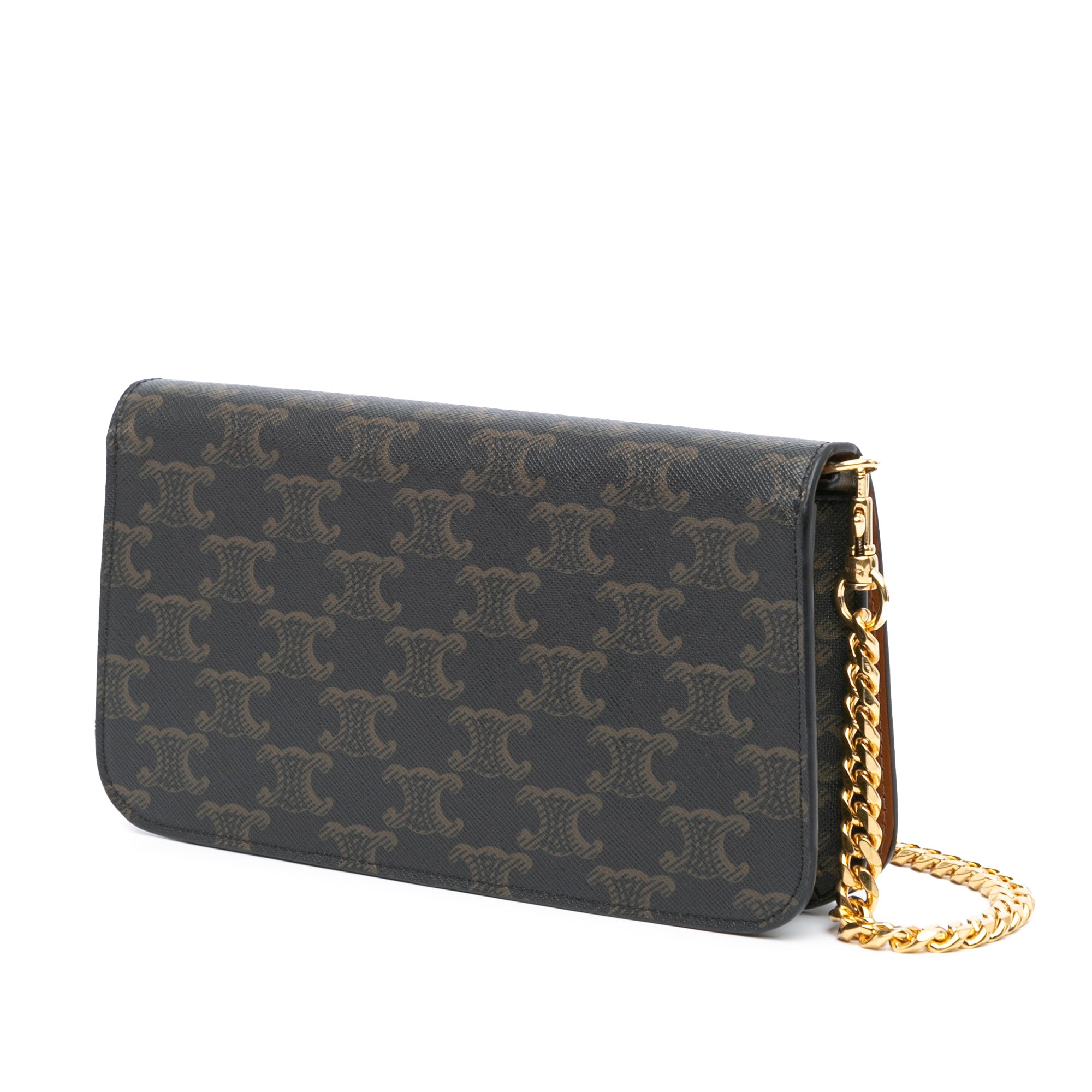 Celine | Pre-Owned Triomphe Coated Canvas Multi Pochette | Brown