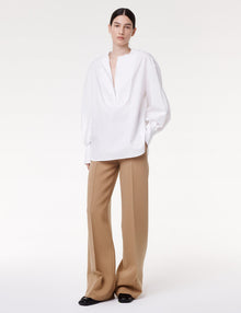 Women | Exaggerated Bib Blouse | White