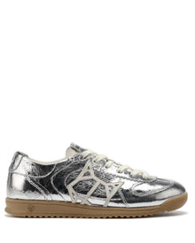 Womens | Exposuree Crinkle Metallic Leather Sneaker | Silver