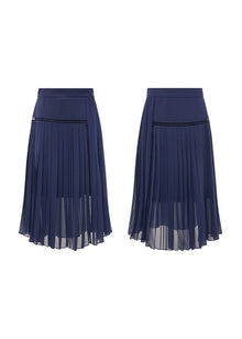 Elegant Pleated Skirt | Navy