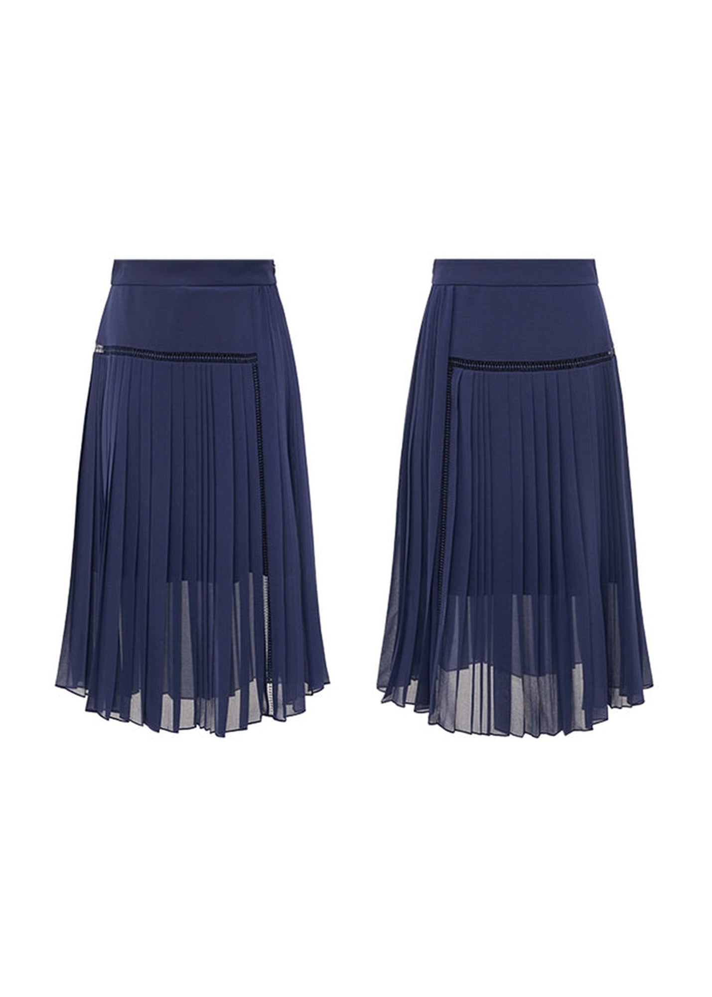 Elegant Pleated Skirt | Navy