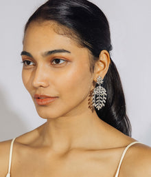 Elena Statement Earrings in Crystal - Loren Hope