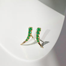 Women | Emerald Ear Crawlers | 14k Yellow Gold