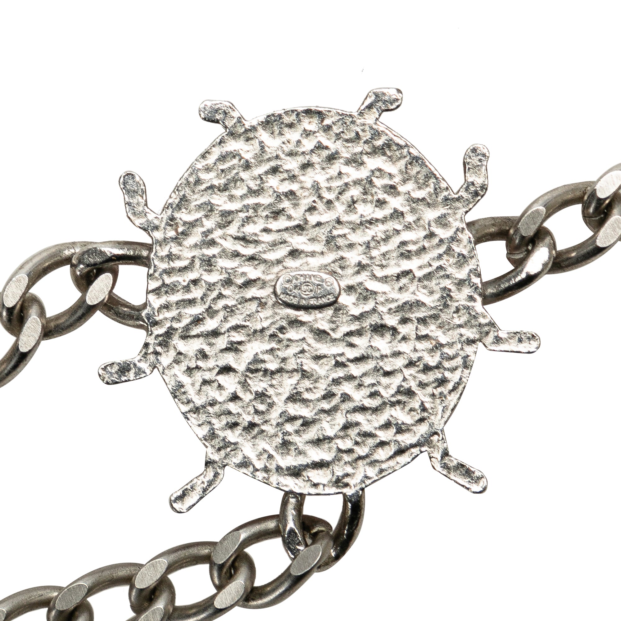 Chanel | Pre-Owned Silver Plated and Enamel CC Ladybug Chain Link Belt | Silver