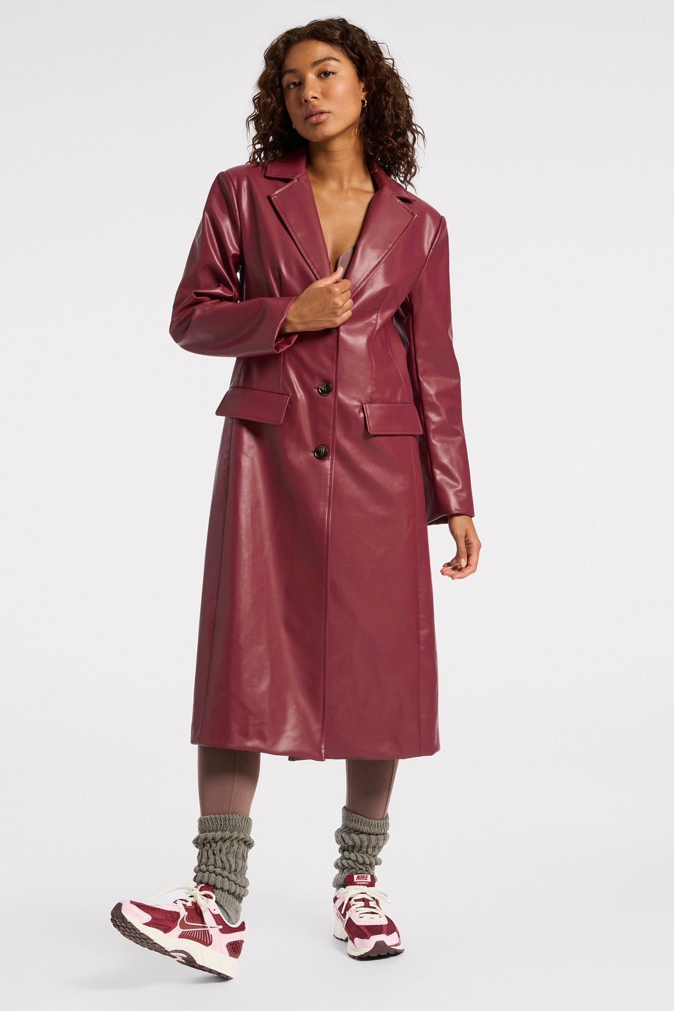 Apparis | Liv Apple Faux Leather Coat (Rtv) | Rhubarb