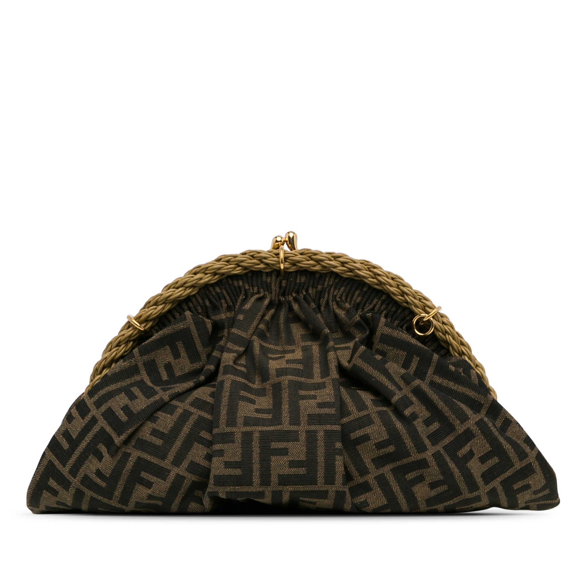 Fendi | Pre-Owned Zucca Canvas Shell Clutch | Brown