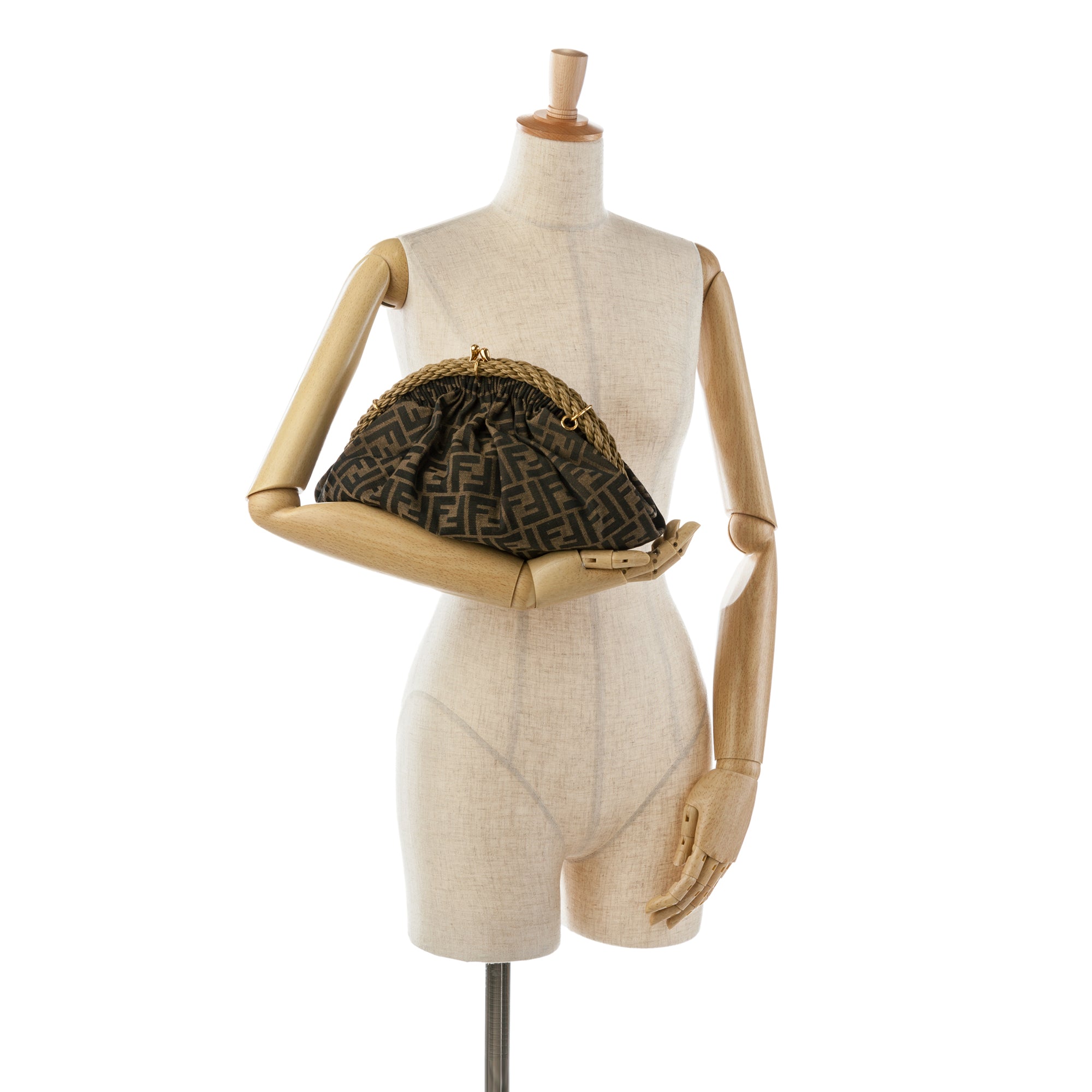 Fendi | Pre-Owned Zucca Canvas Shell Clutch | Brown