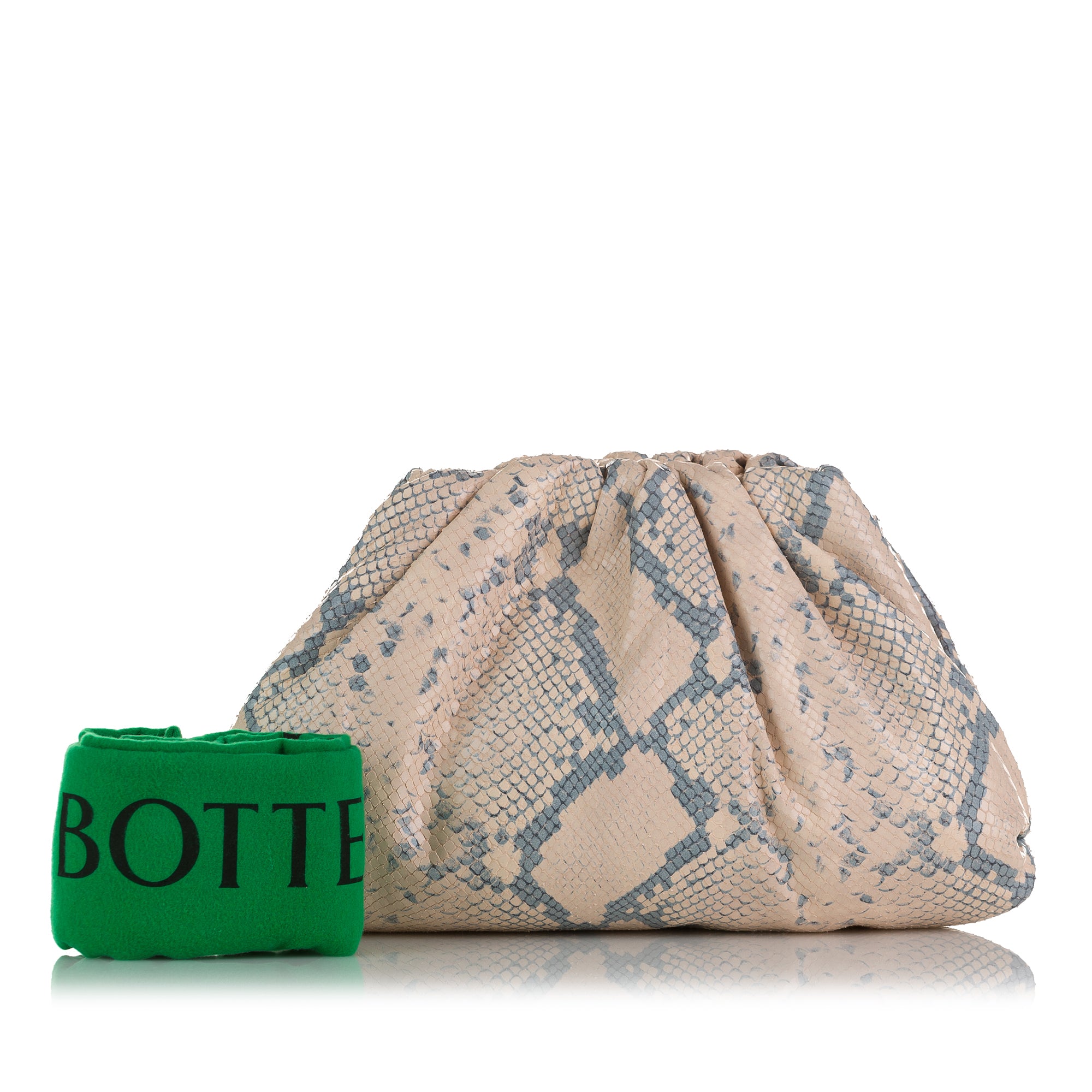 Bottega Veneta | Pre-Owned Teen Python Print Goatskin Pouch | Brown