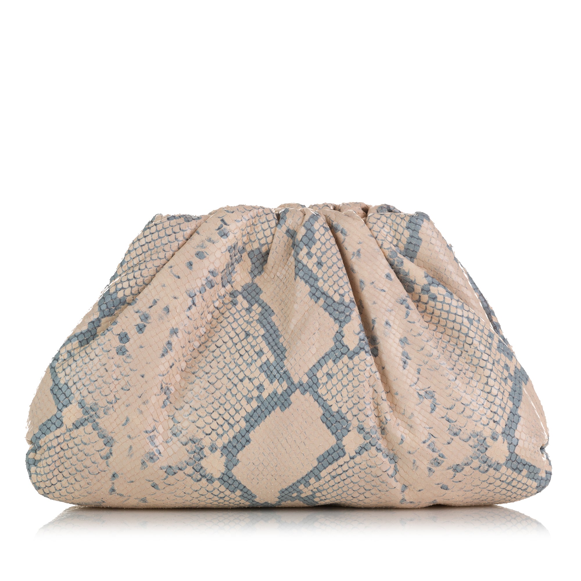 Bottega Veneta | Pre-Owned Teen Python Print Goatskin Pouch | Brown