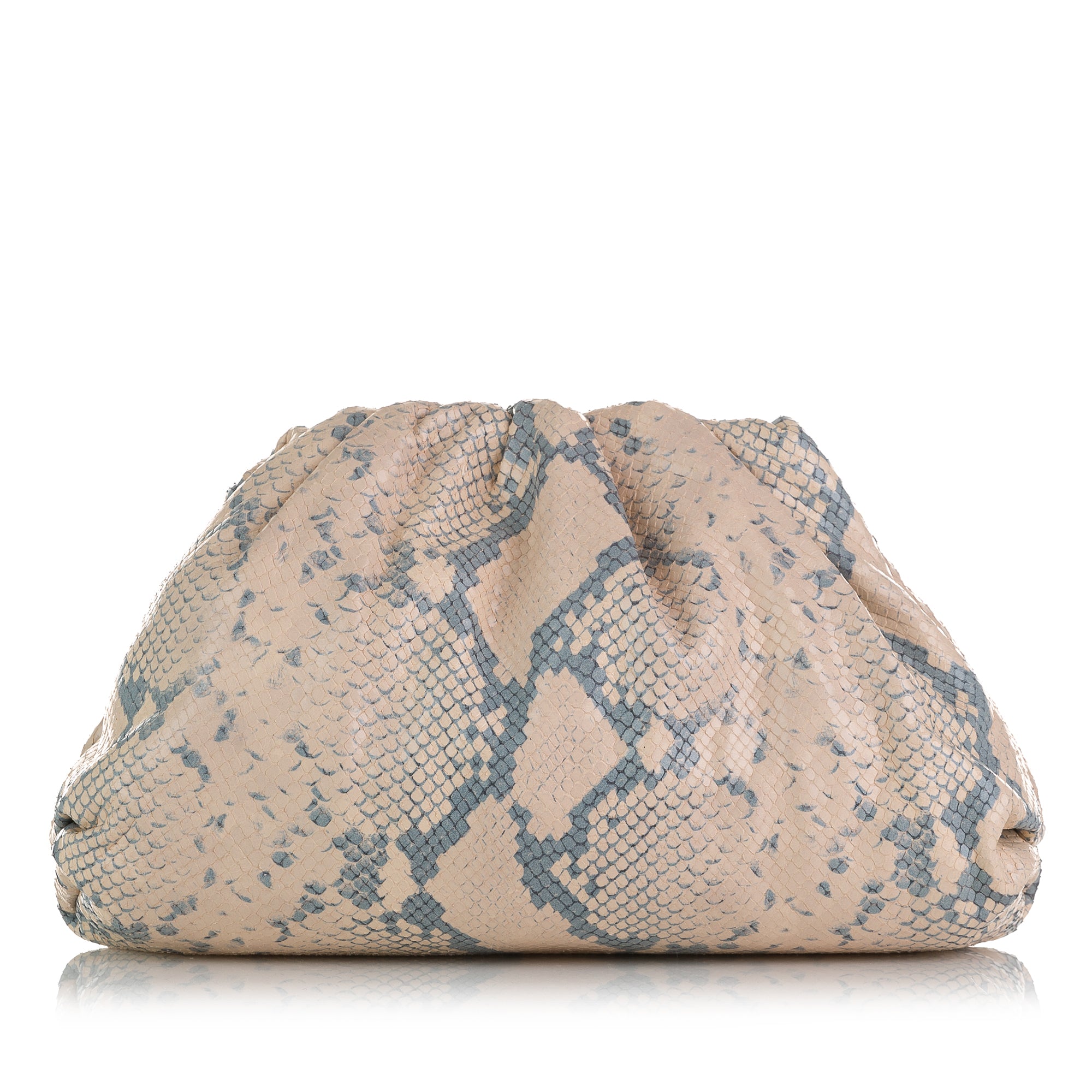 Bottega Veneta | Pre-Owned Teen Python Print Goatskin Pouch | Brown
