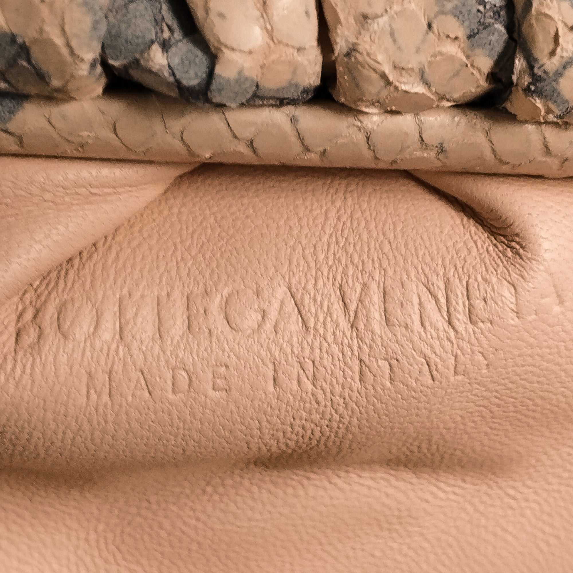 Bottega Veneta | Pre-Owned Teen Python Print Goatskin Pouch | Brown