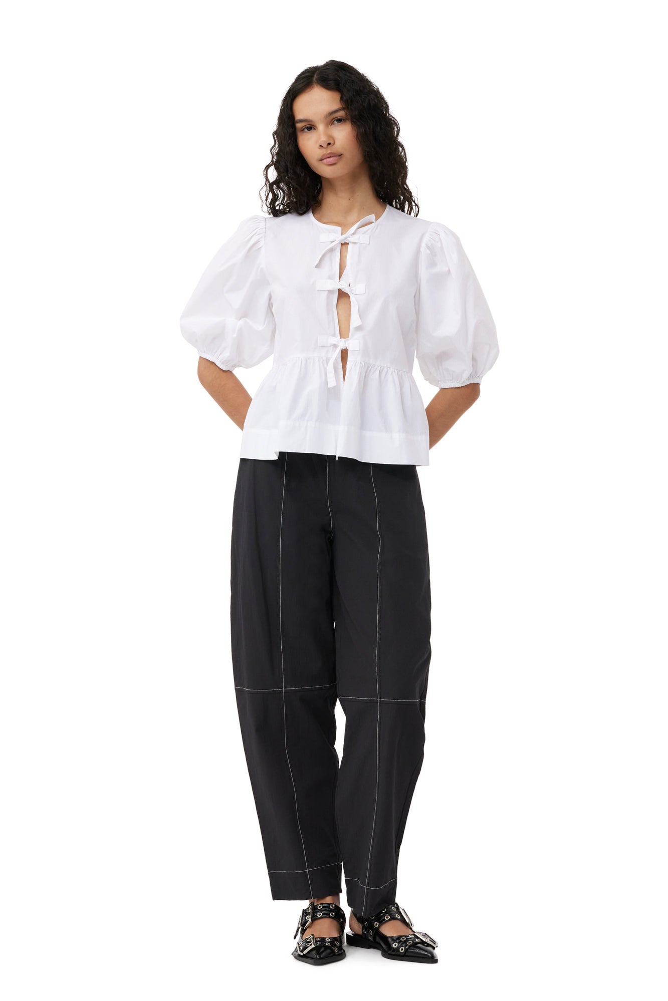 Elasticated Curve Pants | Black