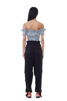 Washed Satin Pocket Pants | Black