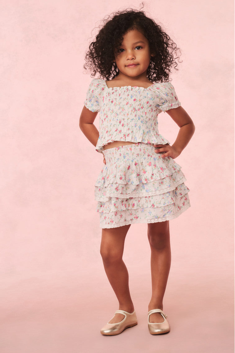 Girls Fabielle Cotton Floral Top | Confetti Bloom