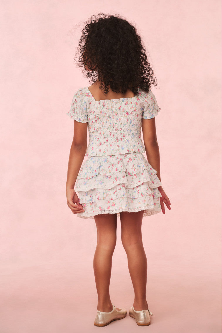 Girls Fabielle Cotton Floral Top | Confetti Bloom