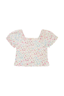 Girls Fabielle Cotton Floral Top | Confetti Bloom