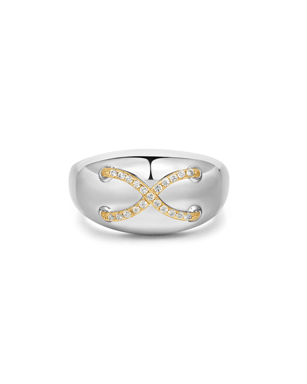 Mariner Cross Ring | Silver | Cubic Zirconia