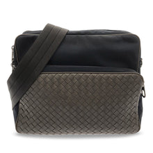 Bottega Veneta | Pre-Owned Intrecciato Leather and Canvas Crossbody | Black