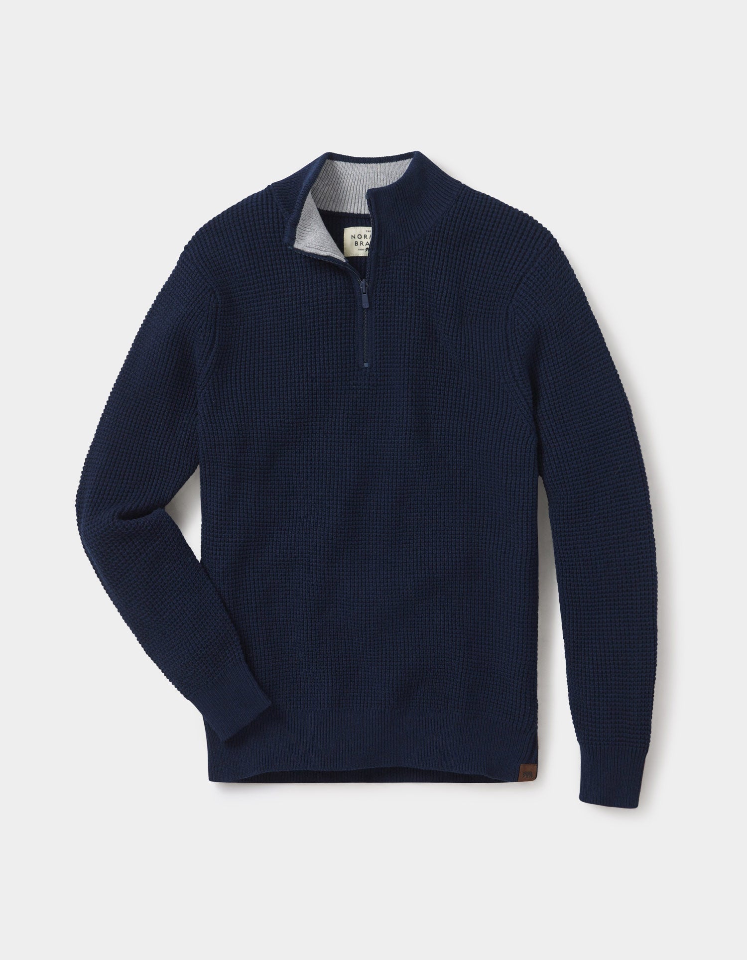 Men | Waffle Knit Quarter Zip Pullover | Navy
