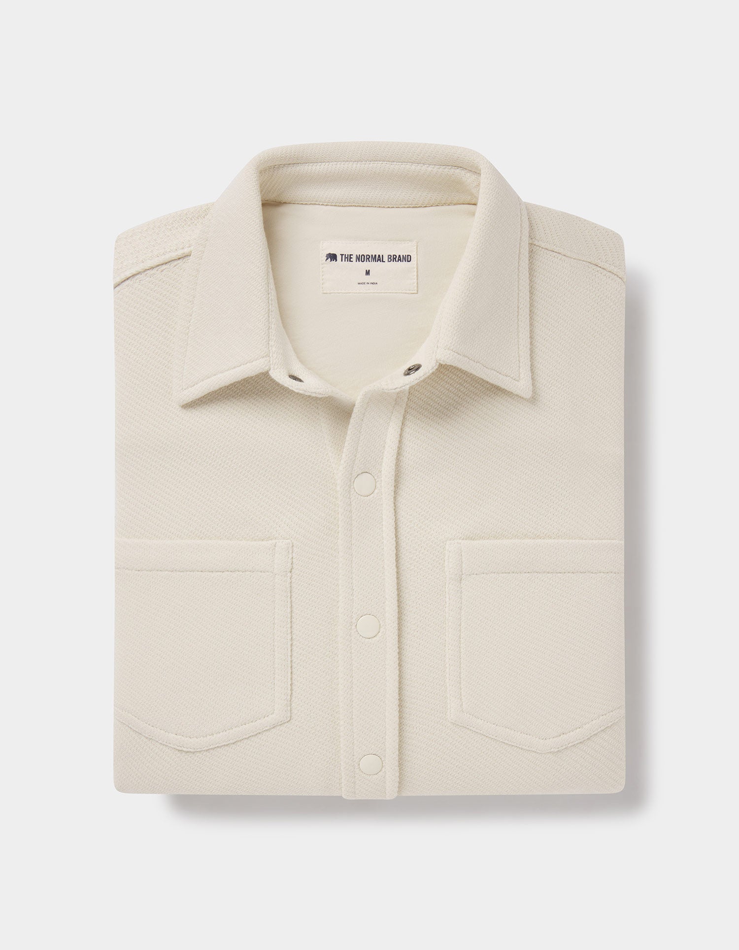Men | Loop Terry Button Up | Ecru