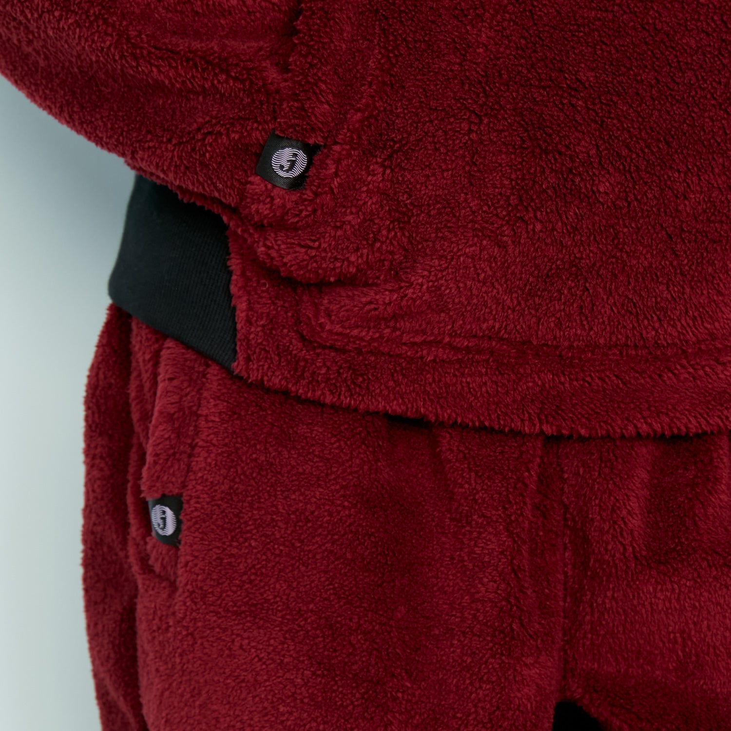 Sherpa Fleece Lounge Joggers | Cabernet/Black