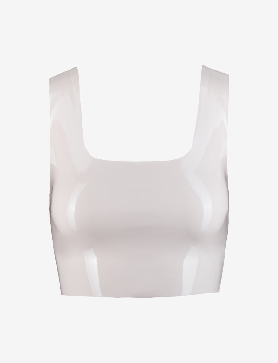 Sale: Faux Patent Leather Crop Top::Porcelain::Main
