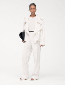 Women | Fluid Cropped Trench | Off White