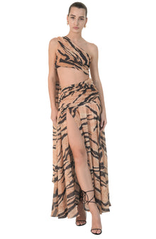 Simone Dress | Tiger Print Multi