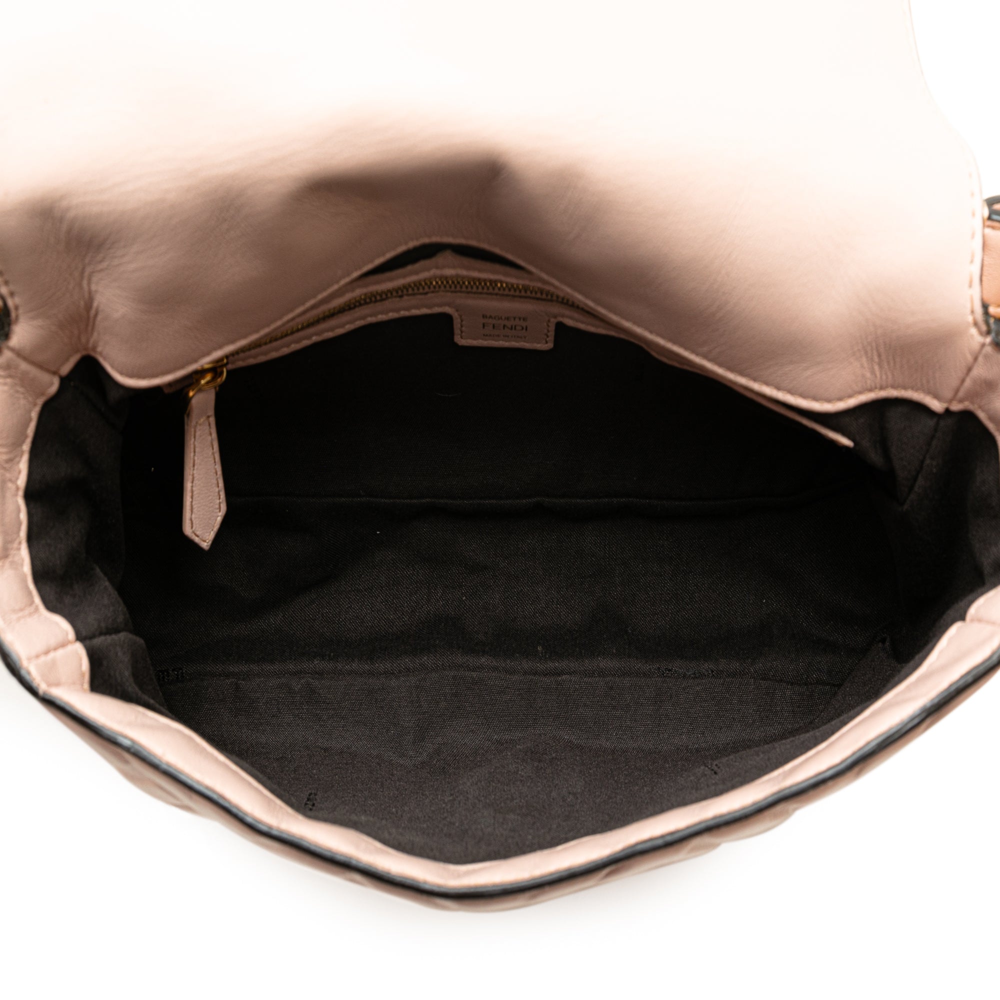 Fendi | Pre-Owned Zucca Embossed Leather Baguette Satchel | Pink