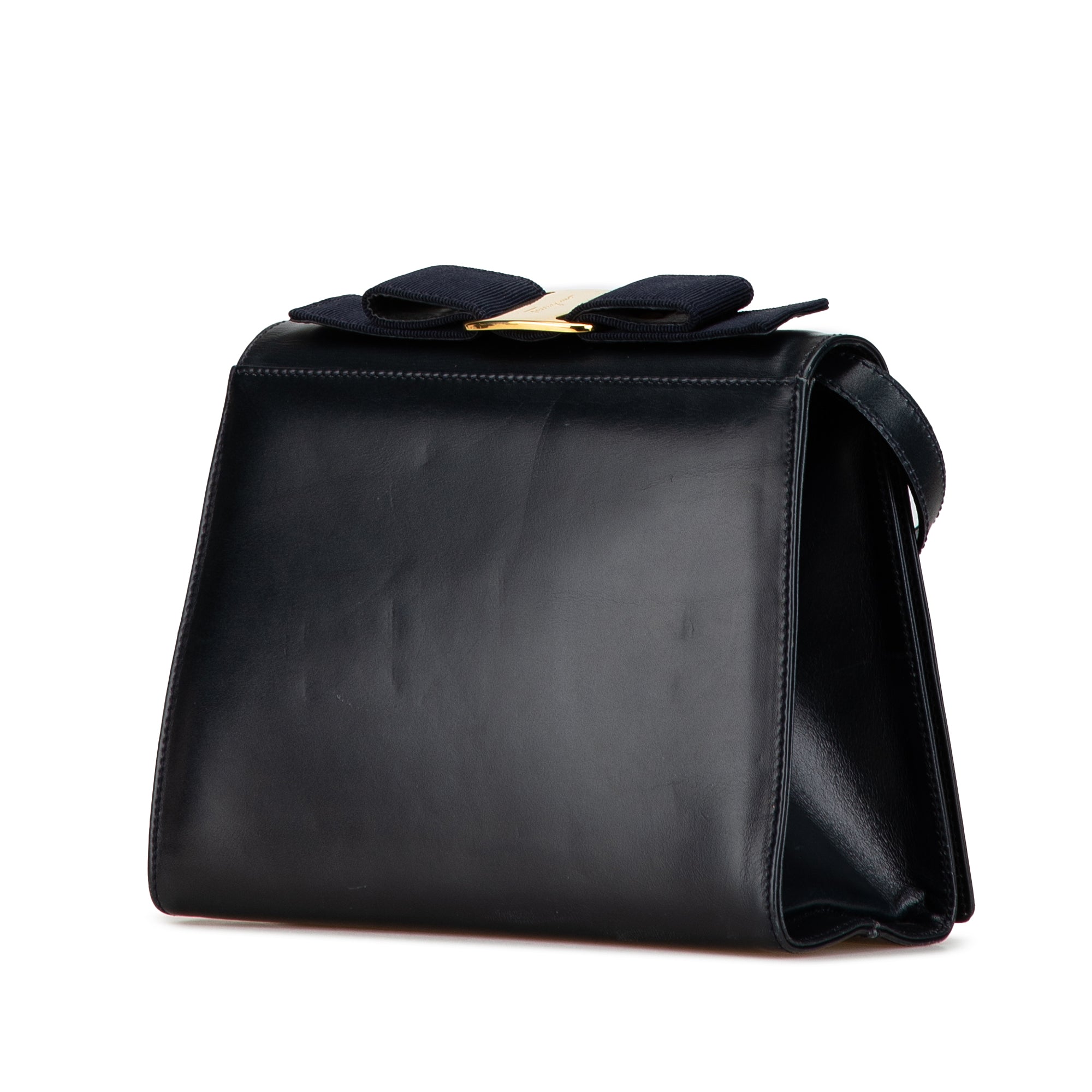 Ferragamo | Pre-Owned Vara Bow Leather Crossbody | Black