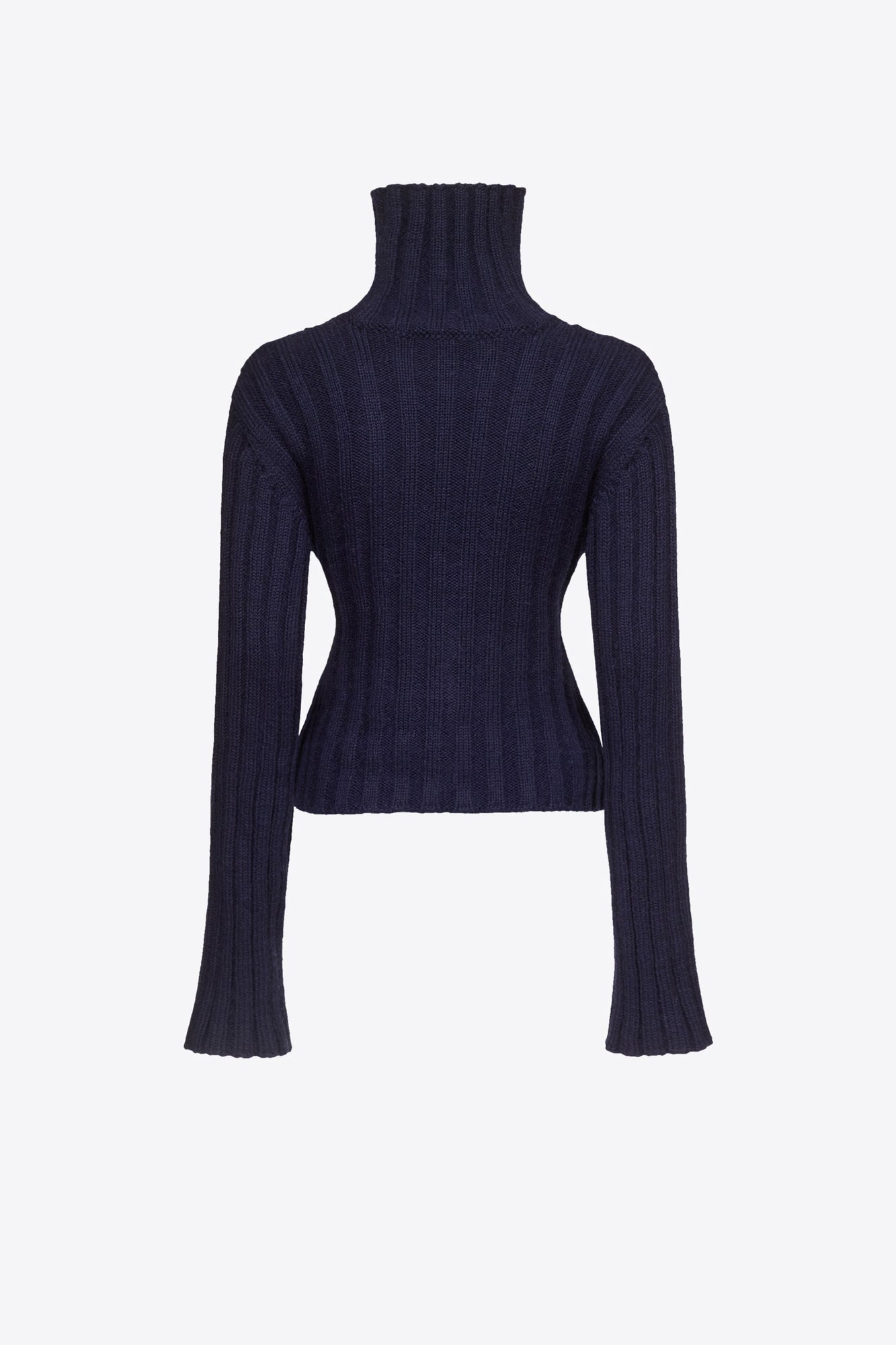 Twisted Knit Turtleneck Sweater | Midnight Blue