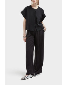 Fabien Silk Mini Shirt Jacket | Black