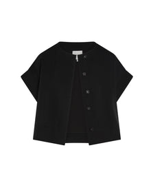 Fabien Silk Mini Shirt Jacket | Black