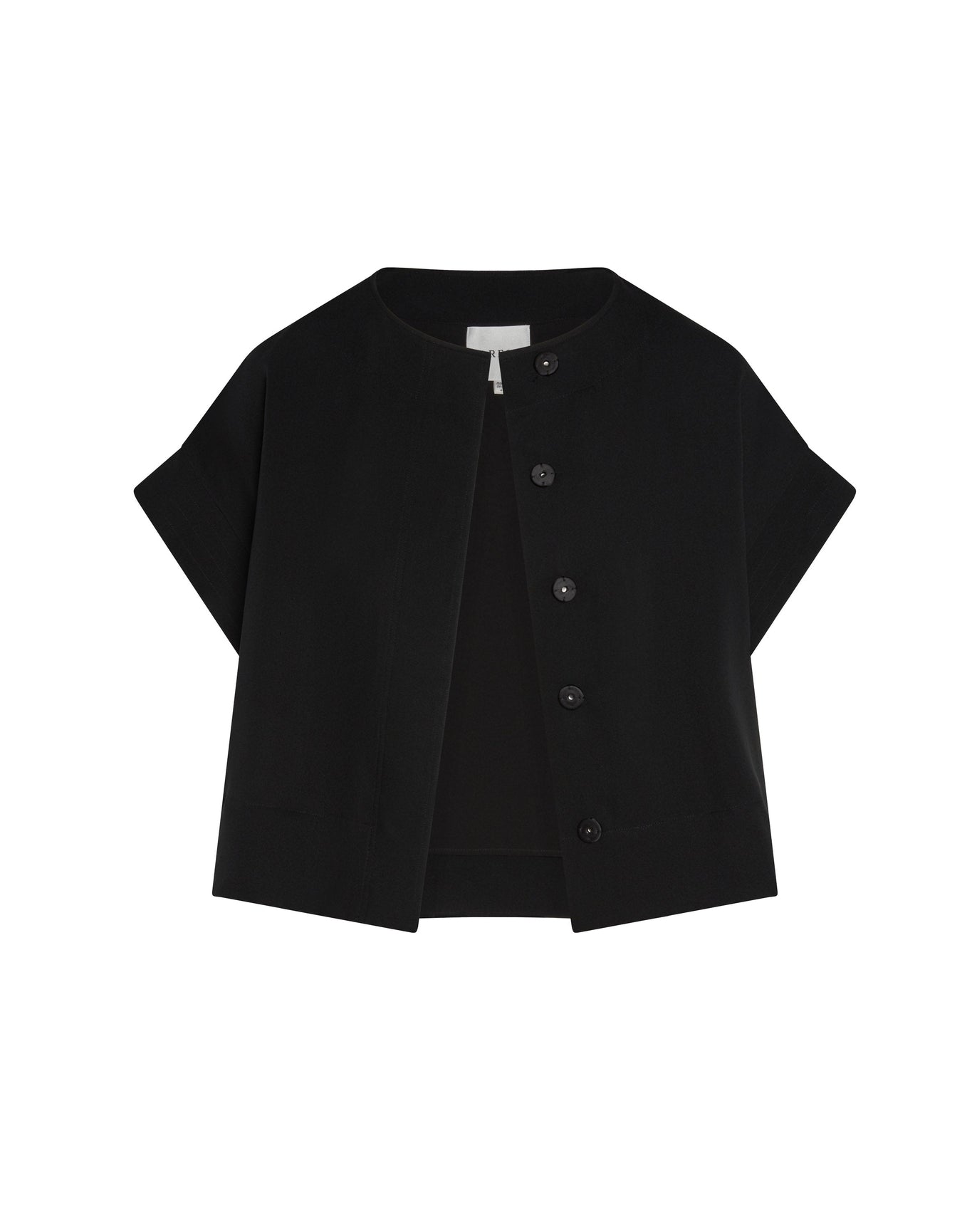 Fabien Silk Mini Shirt Jacket | Black