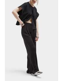 Fabien Silk Mini Shirt Jacket | Black