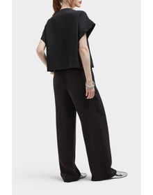 Fabien Silk Mini Shirt Jacket | Black