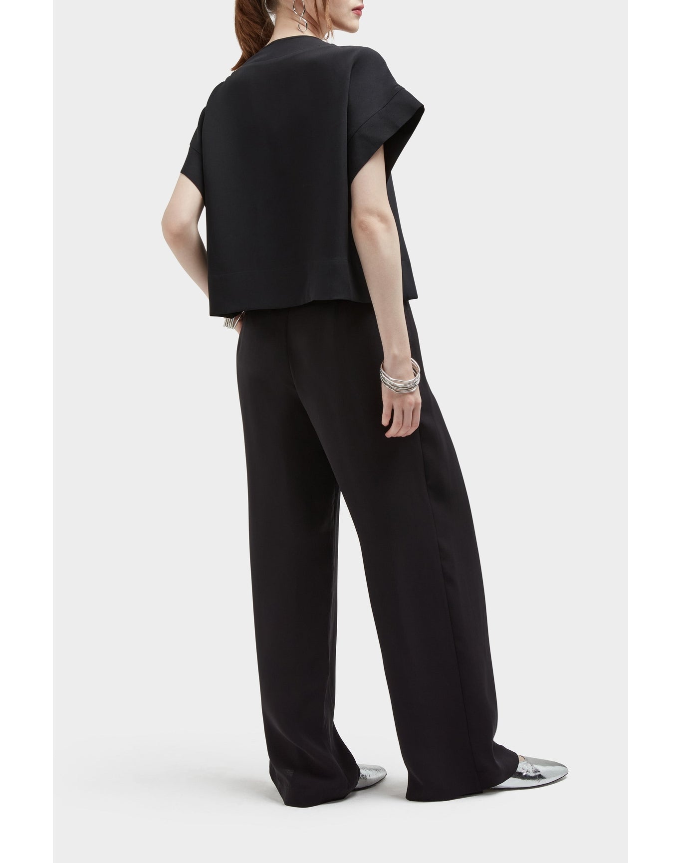 Fabien Silk Mini Shirt Jacket | Black
