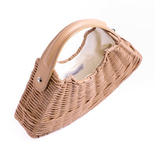 Wicker Wings - Wicker Handbag - Wicker Bag - Straw Bag - Rattan Bag - Made in England Handbag - Italian Leather Handbag - Woven Bag - Woven Handbag - Woven Tote Bag - Beach Bag - Summer Handbag - Summer Bag - Wicker Accessories - Camel Bag (6593207730315)