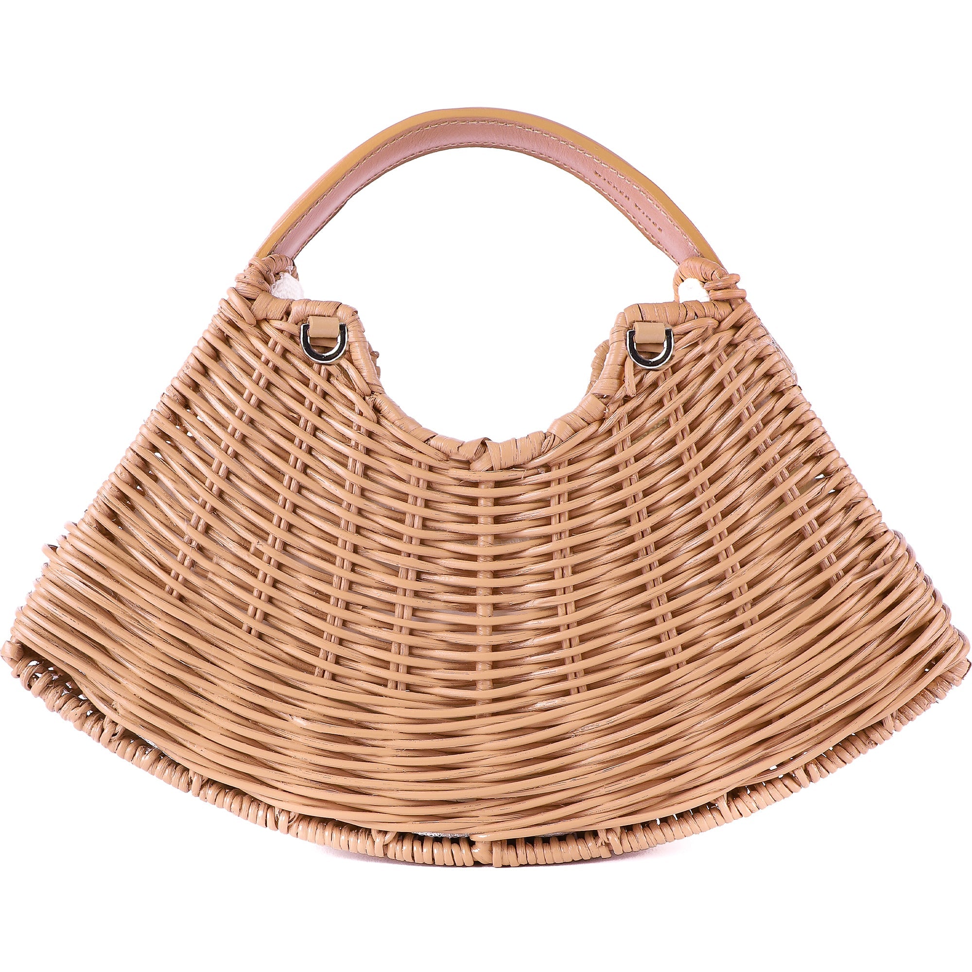 Wicker Wings - Wicker Handbag - Wicker Bag - Straw Bag - Rattan Bag - Made in England Handbag - Italian Leather Handbag - Woven Bag - Woven Handbag - Woven Tote Bag - Beach Bag - Summer Handbag - Summer Bag - Wicker Accessories - Camel Bag (6593207730315)