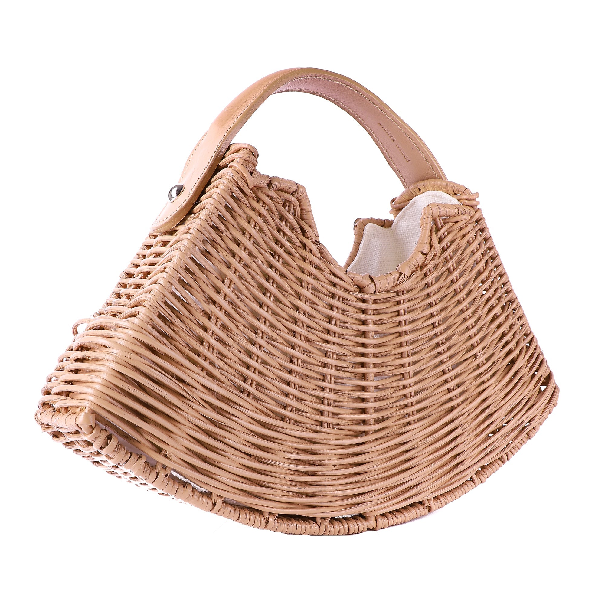 Wicker Wings - Wicker Handbag - Wicker Bag - Straw Bag - Rattan Bag - Made in England Handbag - Italian Leather Handbag - Woven Bag - Woven Handbag - Woven Tote Bag - Beach Bag - Summer Handbag - Summer Bag - Wicker Accessories - Camel Bag (6593207730315)