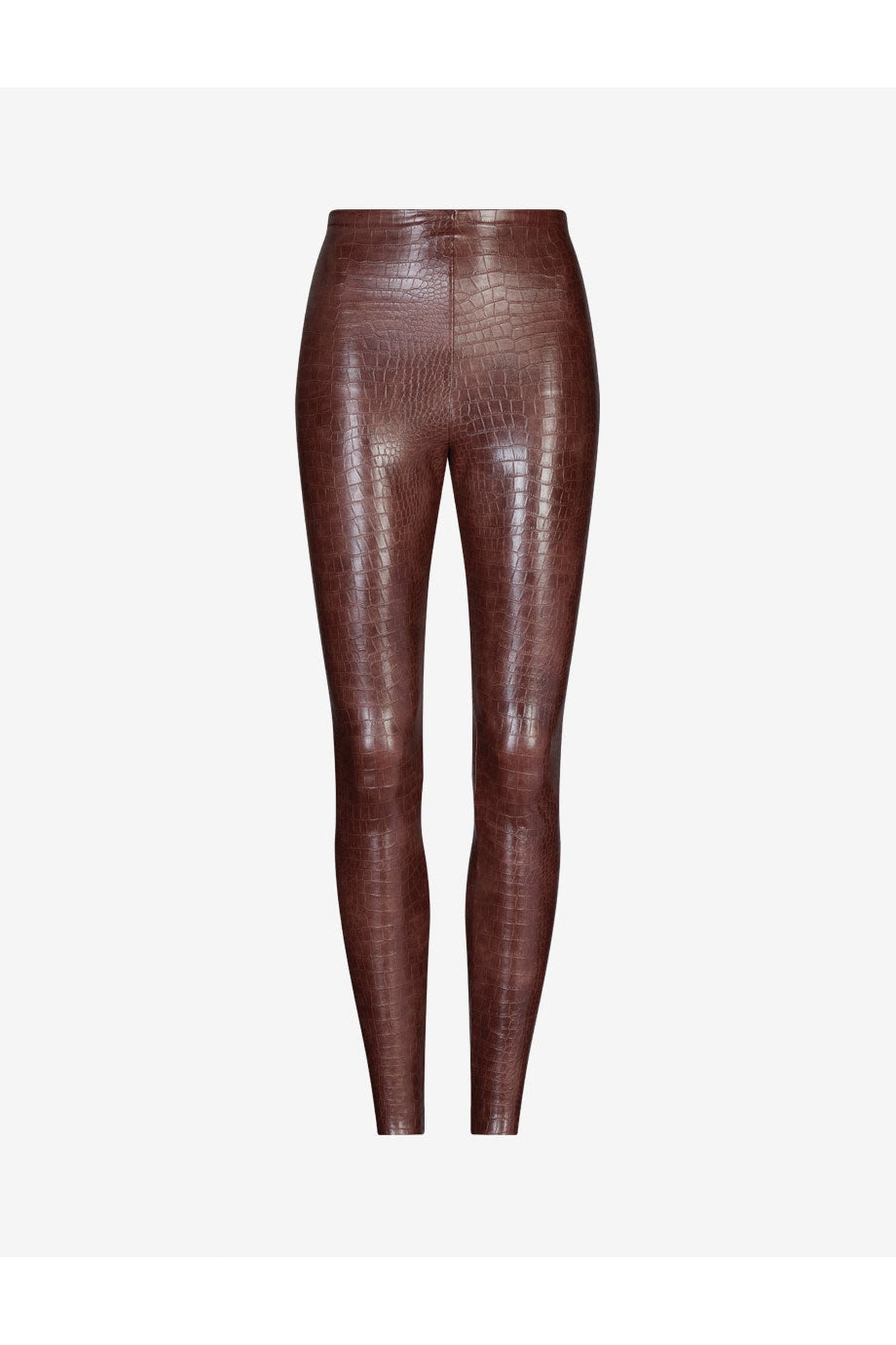 Faux Leather Animal Legging | Brown Croc