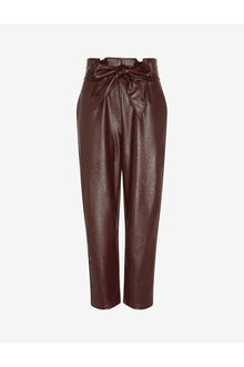 Faux Leather Paperbag Pants | Oxblood