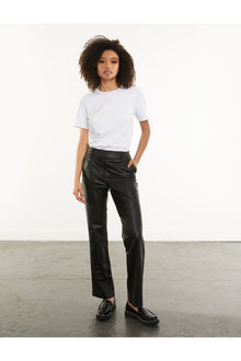 Faux Leather Trouser | Black