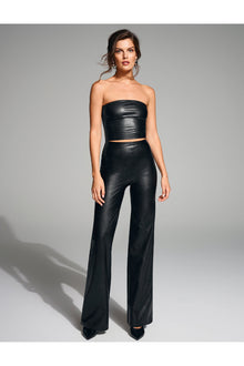 Faux Leather Tube Top | Black