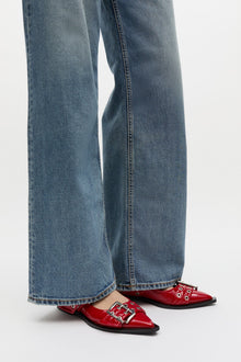 Feminine Buckle Ballerinas in | Racing Red