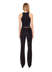 Womens | Flared Rib Knit Leggings | Black