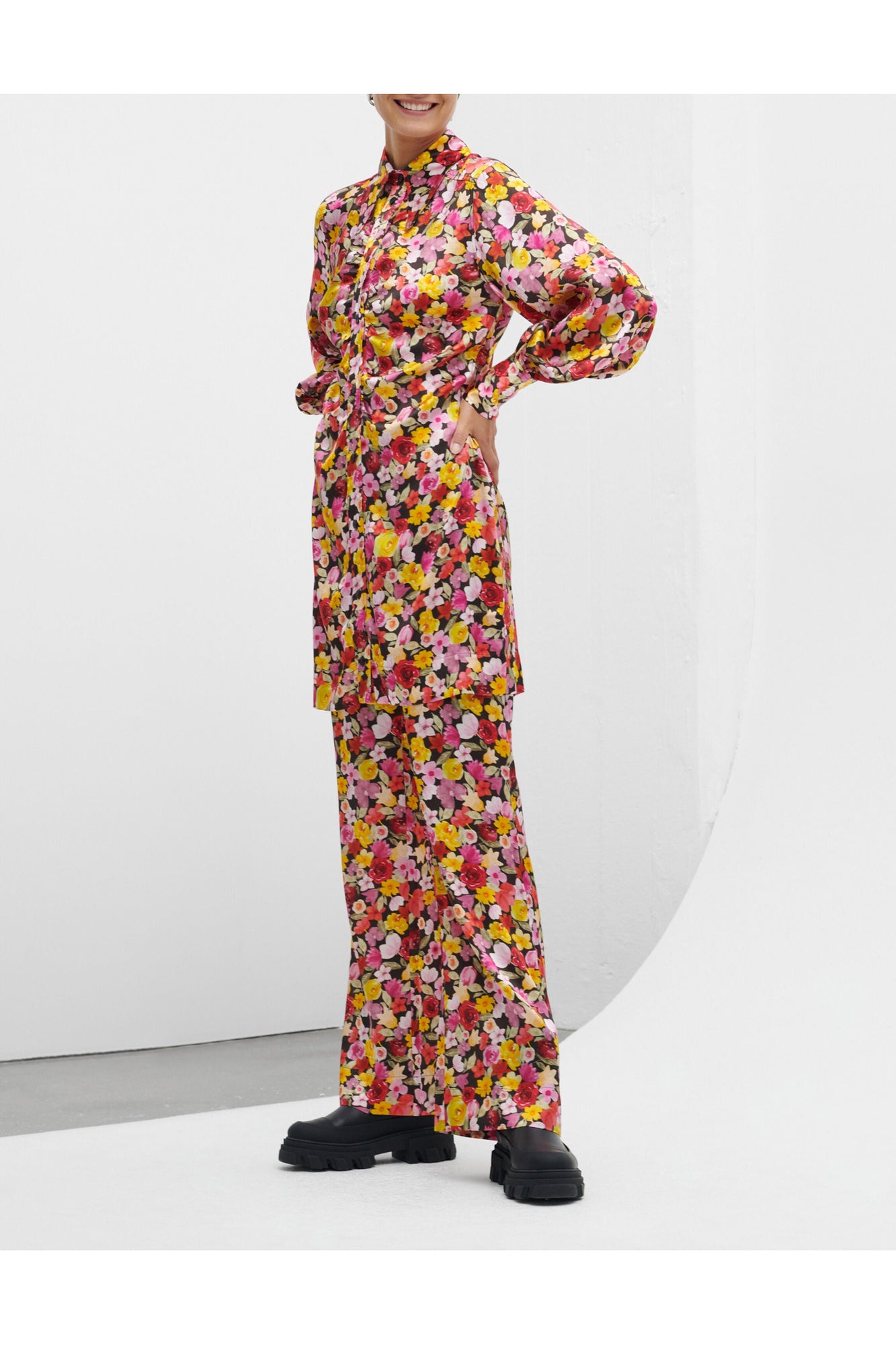 Floral Silk Stretch Trousers | Mole